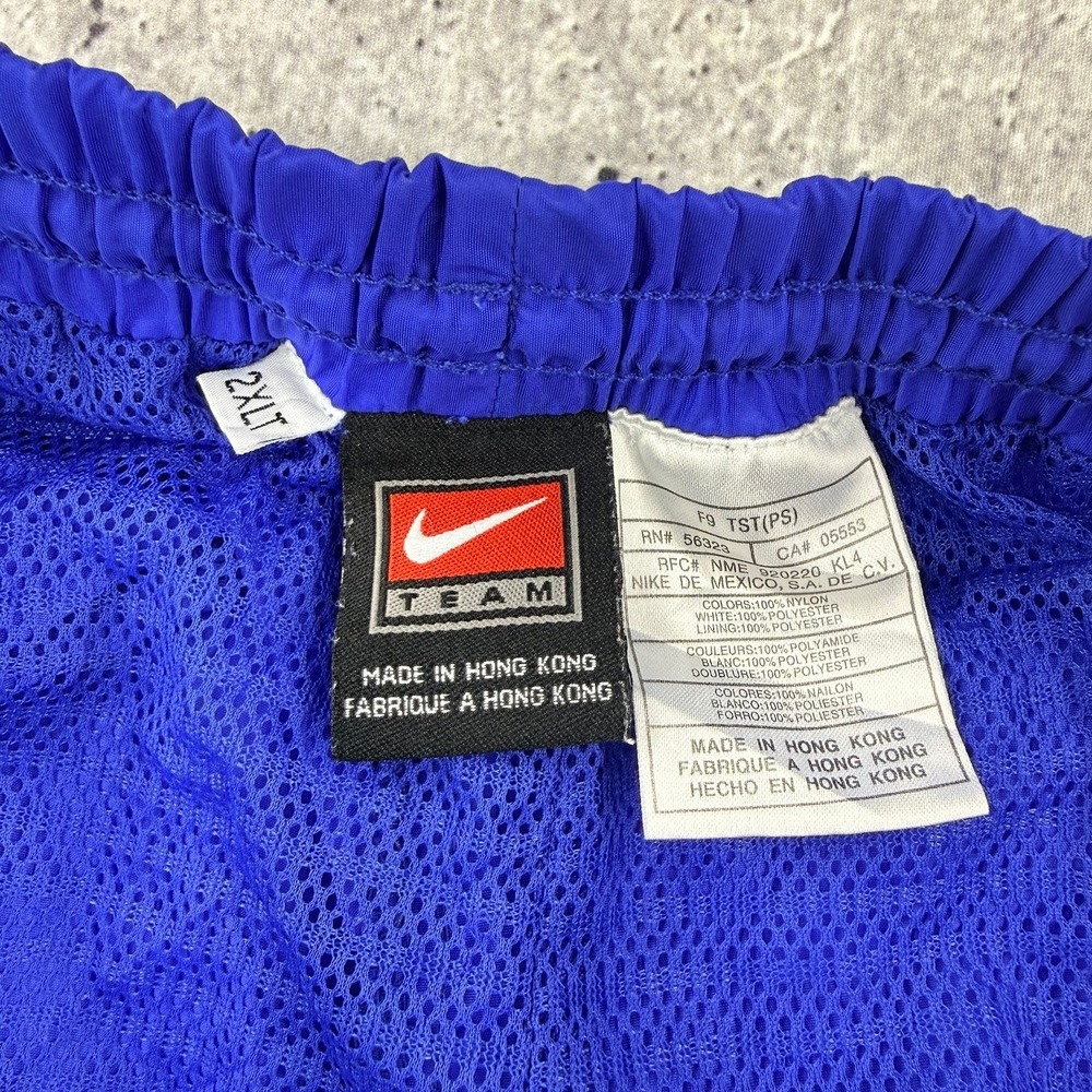 Vintage 90s Nike Team Blue White Swoosh Lined Ankle Zip Track Pants Mens 2XLT - Picture 4 of 9